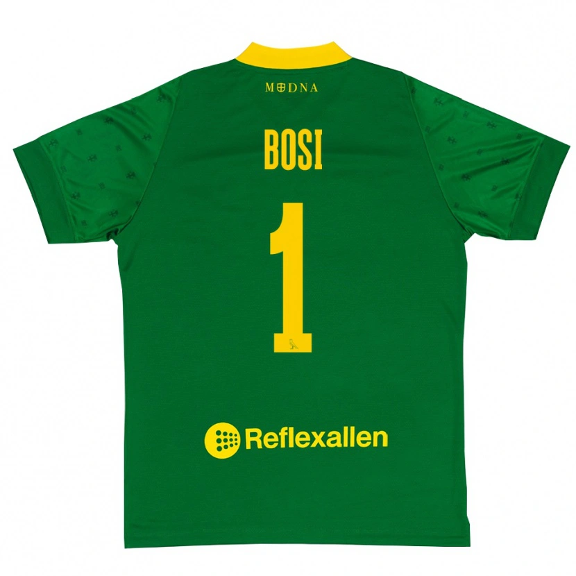 Danxen Kinder Matteo Bosi #1 Trikot Grün Gelb Torwarttrikot 2025/26 Schweiz