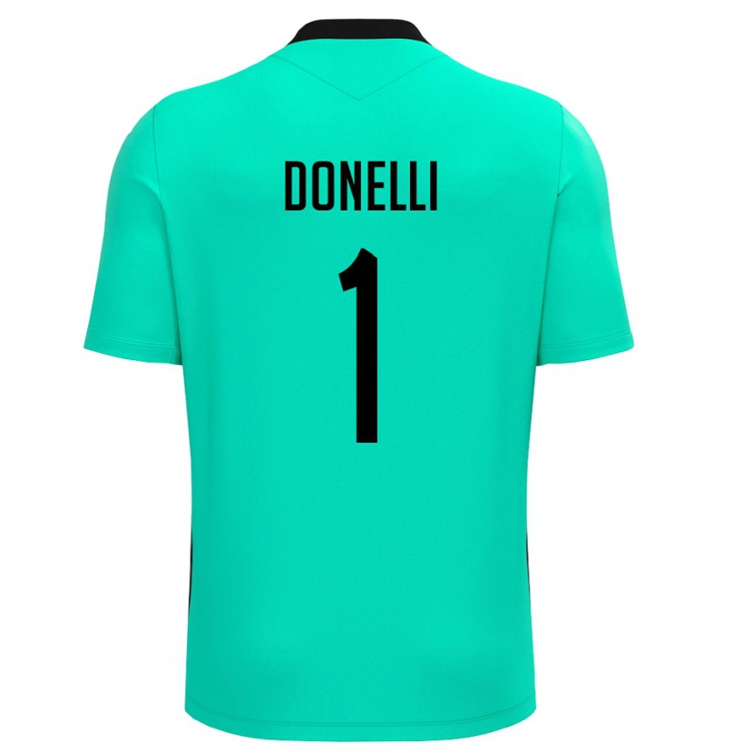 Danxen Kinder Matteo Donelli #1 Trikot Türkis Schwarz Torwarttrikot 2025/26 Schweiz