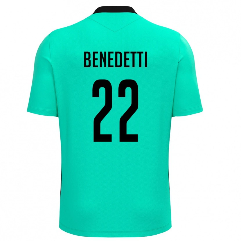 Danxen Kinder Samuele Benedetti #22 Trikot Türkis Schwarz Torwarttrikot 2025/26 Schweiz