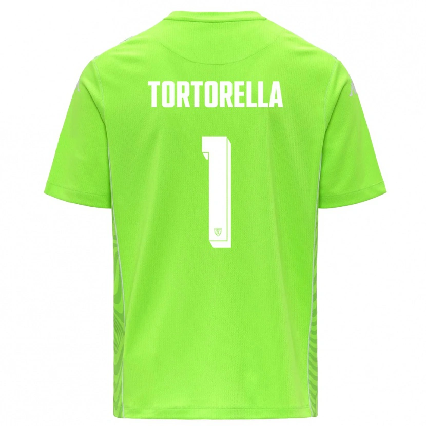 Danxen Kinder Diego Tortorella #1 Trikot Rasen Grün Weiß Torwarttrikot 2025/26 Schweiz