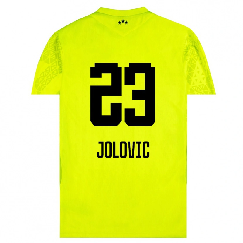 Danxen Kinder Bogdan Jolovic #23 Trikot Gelb Grün Schwarz Torwarttrikot 2025/26 Schweiz