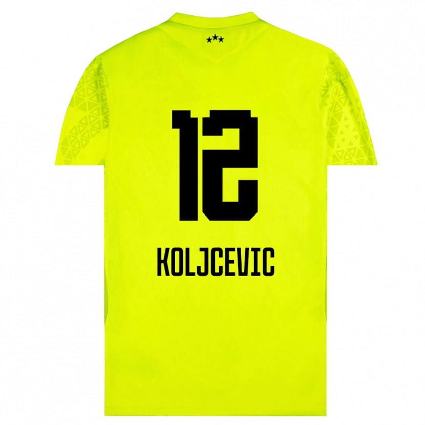 Danxen Kinder Danilo Koljcevic #12 Trikot Gelb Grün Schwarz Torwarttrikot 2025/26 Schweiz