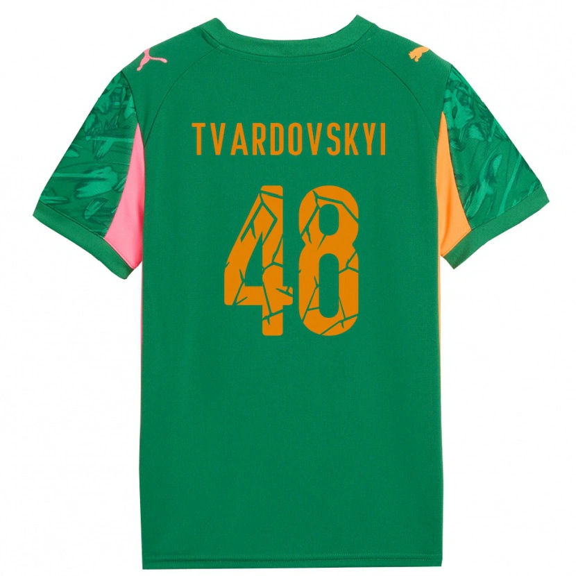 Danxen Kinder Denys Tvardovskyi #48 Trikot Grün Orange Pink Torwarttrikot 2025/26 Schweiz
