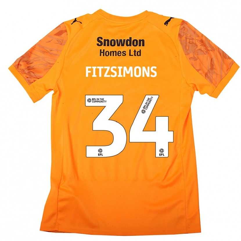 Danxen Kinder Ross Fitzsimons #34 Trikot Orange Schwarz Torwarttrikot 2025/26 Schweiz