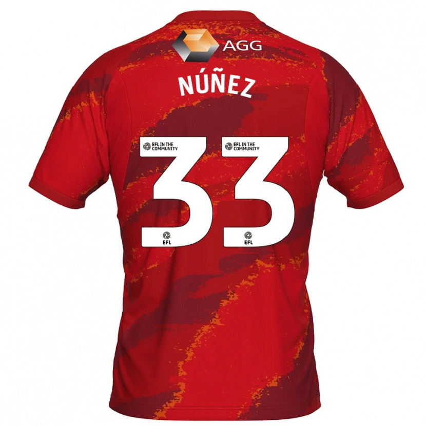 Danxen Kinder Anthony Núñez #33 Trikot Rot Weiß Torwarttrikot 2025/26 Schweiz