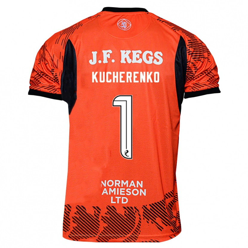 Danxen Kinder Yevgeniy Kucherenko #1 Trikot Orange Schwarz Torwarttrikot 2025/26 Schweiz