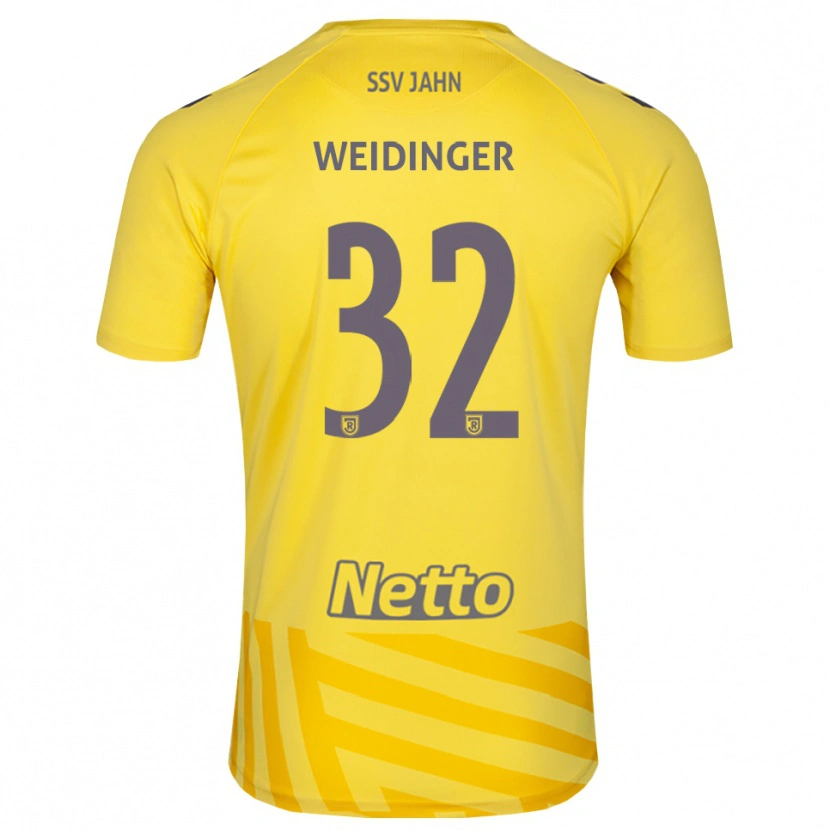 Danxen Kinder Alexander Weidinger #32 Trikot Gelb Grau Torwarttrikot 2025/26 Schweiz