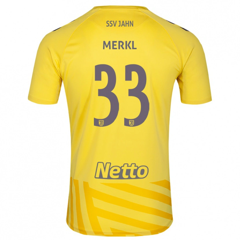Danxen Kinder Maurice Merkl #33 Trikot Gelb Grau Torwarttrikot 2025/26 Schweiz