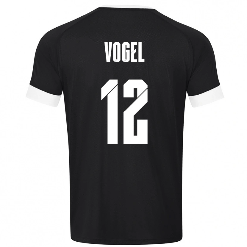 Danxen Kinder Colin Vogel #12 Trikot Schwarz Weiß Torwarttrikot 2025/26 Schweiz