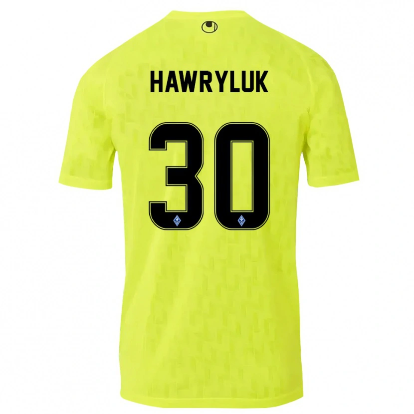 Danxen Kinder Lucien Hawryluk #30 Trikot Gelb Schwarz Torwarttrikot 2025/26 Schweiz