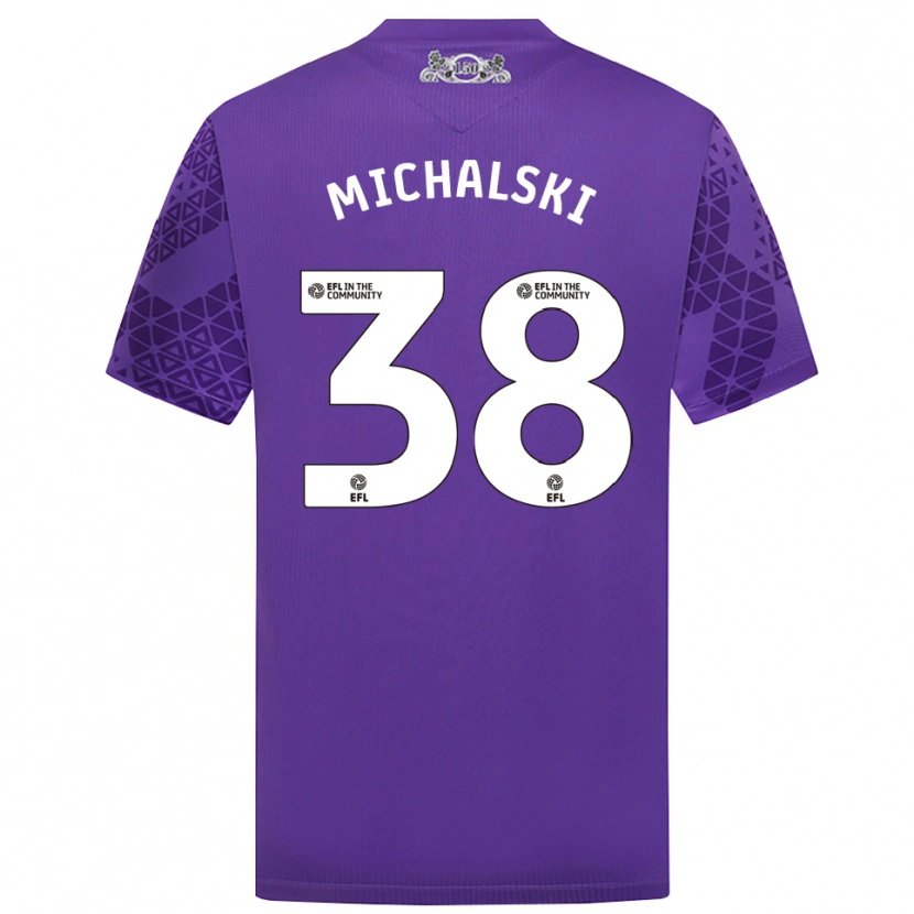 Danxen Kinder Nicholas Michalski #38 Trikot Violett Weiß Torwarttrikot 2025/26 Schweiz