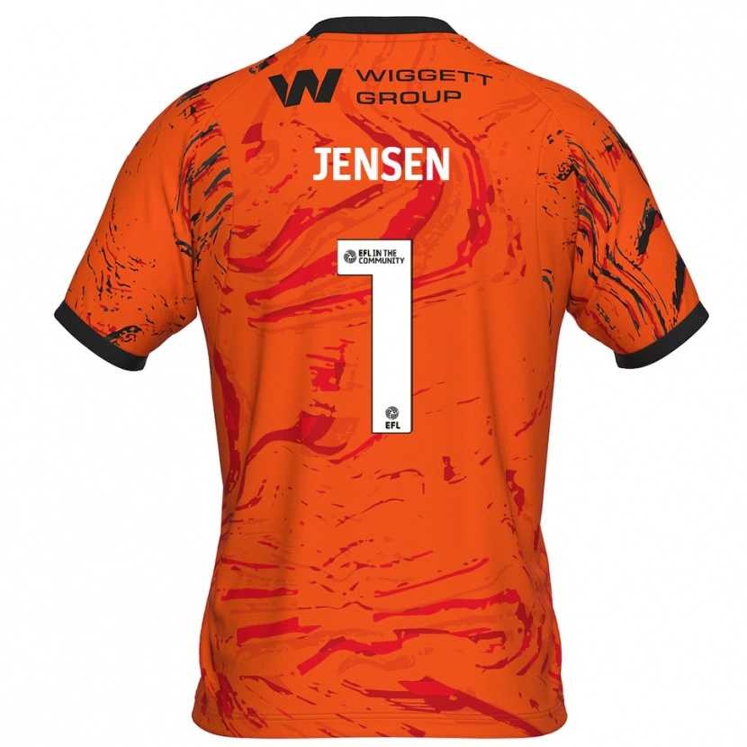 Danxen Kinder Lukas Jensen #1 Trikot Orange Schwarz Torwarttrikot 2025/26 Schweiz