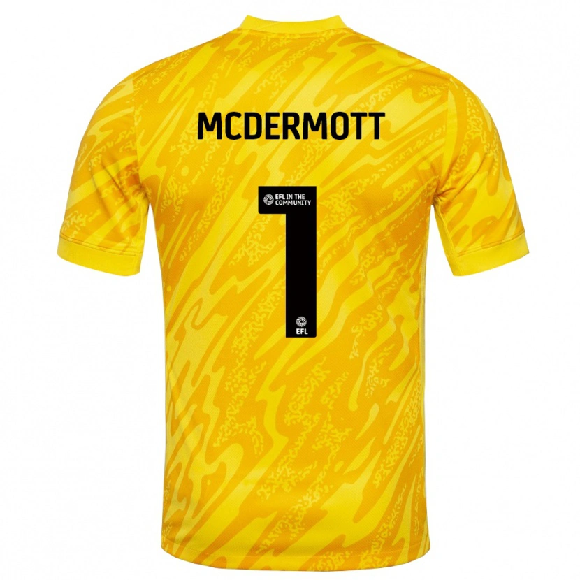Danxen Kinder Conal McDermott #1 Trikot Gelb Schwarz Torwarttrikot 2025/26 Schweiz