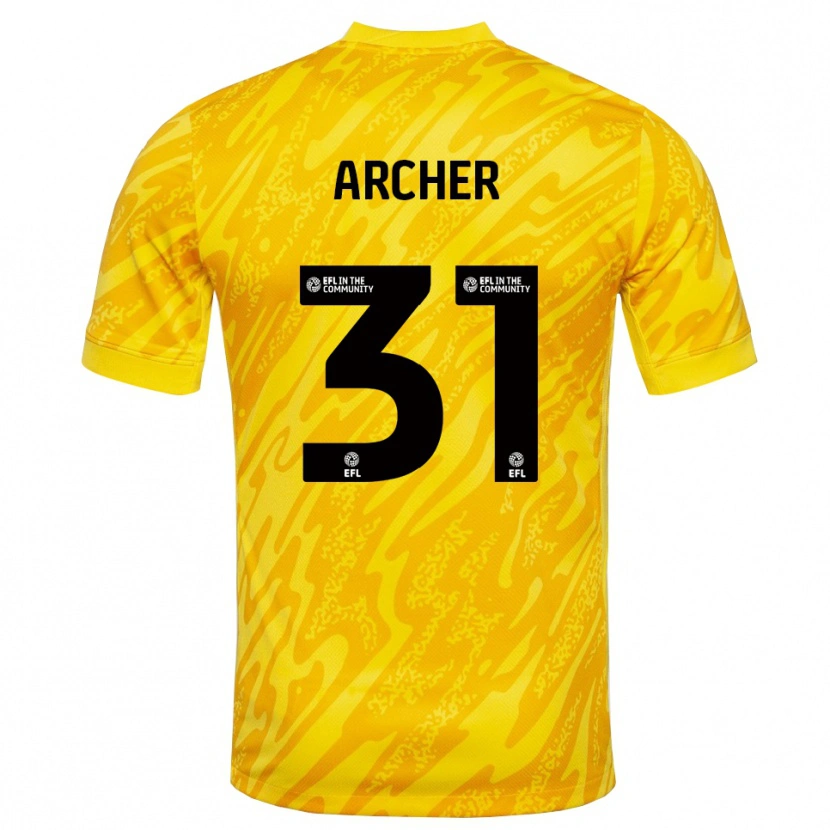 Danxen Kinder Jordan Archer #31 Trikot Gelb Schwarz Torwarttrikot 2025/26 Schweiz