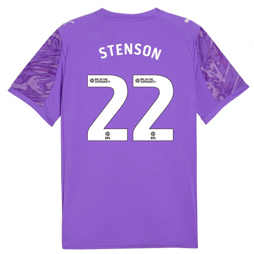Danxen Kinder Fran Stenson #22 Trikot Lila Weiß Torwarttrikot 2025/26 Schweiz