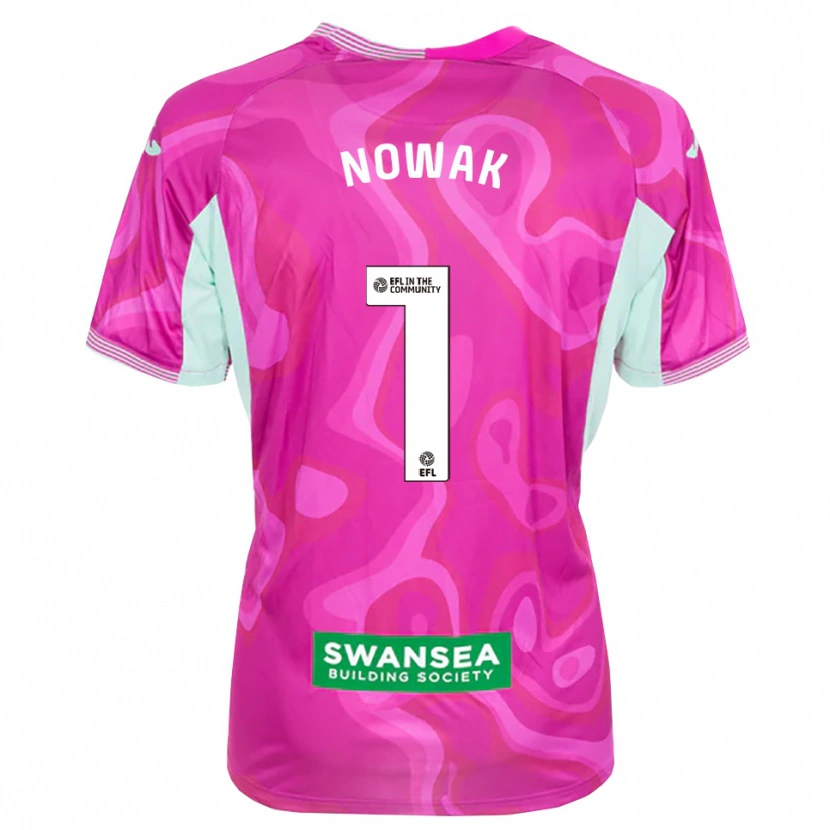 Danxen Kinder Jakub Nowak #1 Trikot Magenta Weiß Torwarttrikot 2025/26 Schweiz