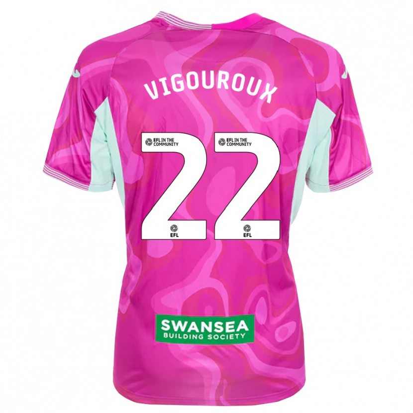 Danxen Kinder Lawrence Vigouroux #22 Trikot Magenta Weiß Torwarttrikot 2025/26 Schweiz