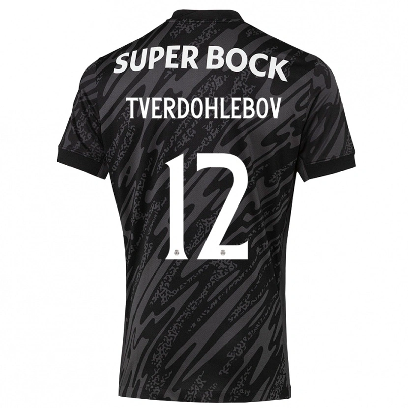 Danxen Kinder Alex Tverdohlebov #12 Trikot Grau Schwarz Weiß Torwarttrikot 2025/26 Schweiz