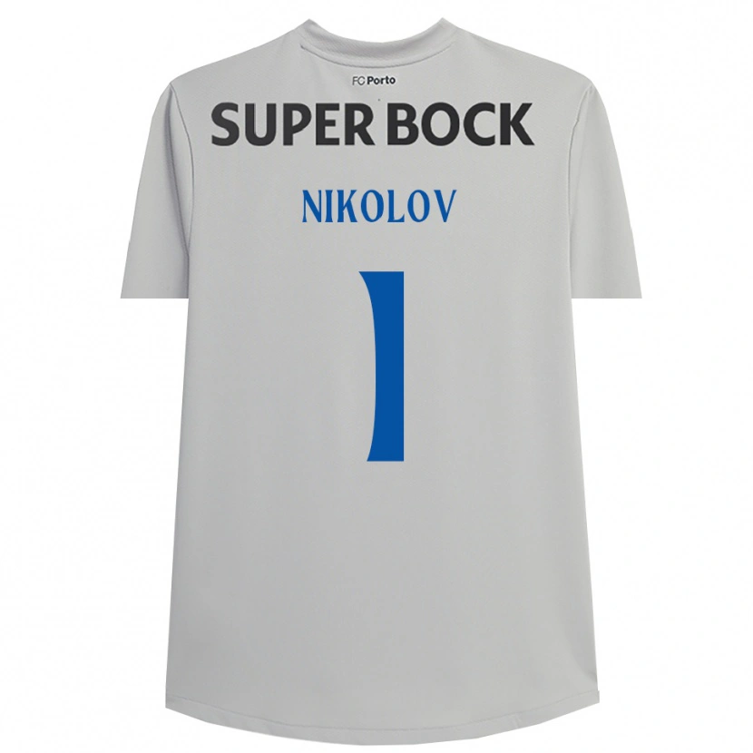 Danxen Kinder Antoni Nikolov #1 Trikot Hellgrau Schwarz Torwarttrikot 2025/26 Schweiz