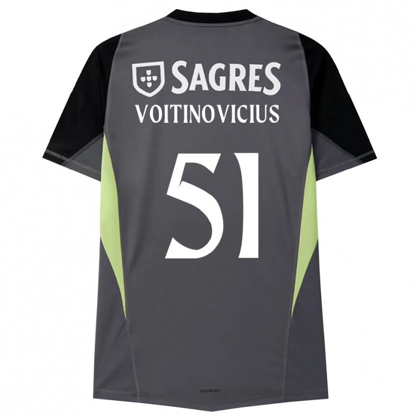 Danxen Kinder Arnas Voitinovičius #51 Trikot Dunkelgrau Schwarz Torwarttrikot 2025/26 Schweiz