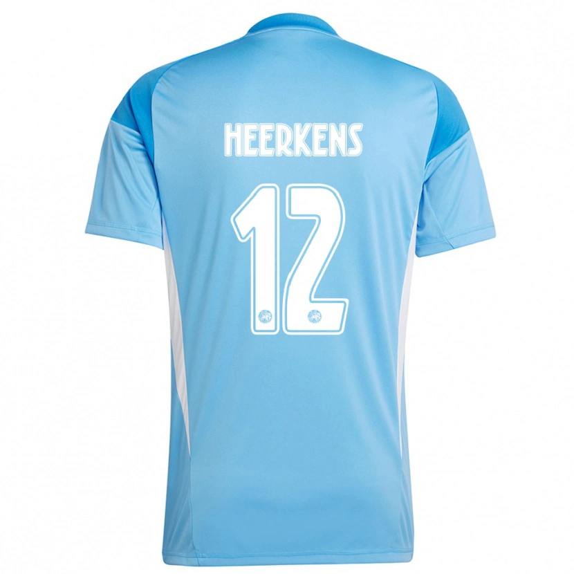 Danxen Kinder Joeri Heerkens #12 Trikot Hellblau Weiß Torwarttrikot 2025/26 Schweiz