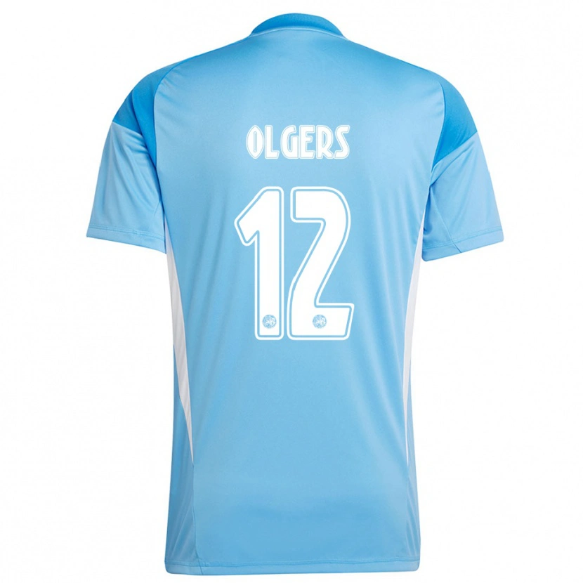 Danxen Kinder Guus Olgers #12 Trikot Hellblau Weiß Torwarttrikot 2025/26 Schweiz