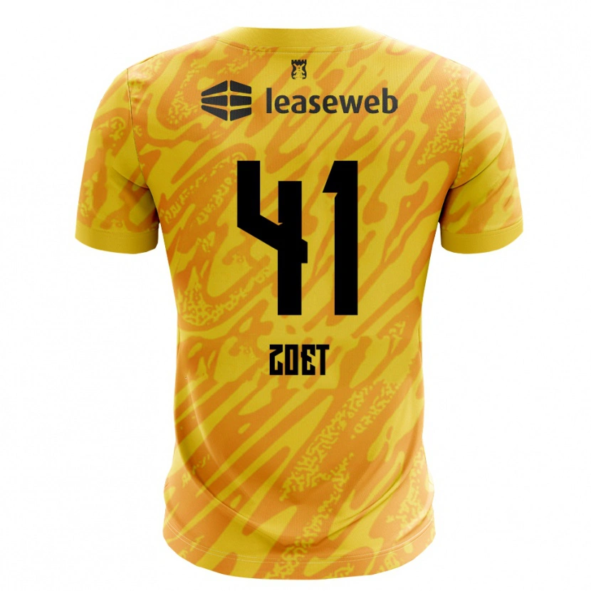 Danxen Kinder Jeroen Zoet #41 Trikot Orange Gelb Schwarz Torwarttrikot 2025/26 Schweiz