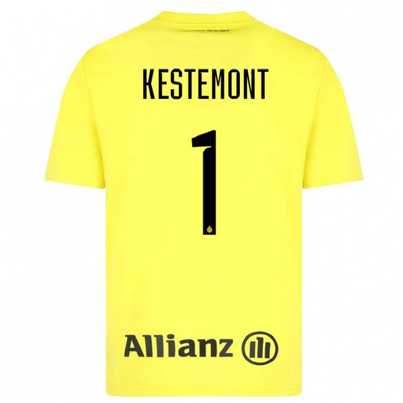 Danxen Kinder Thibeau Kestemont #1 Trikot Gelb Schwarz Torwarttrikot 2025/26 Schweiz