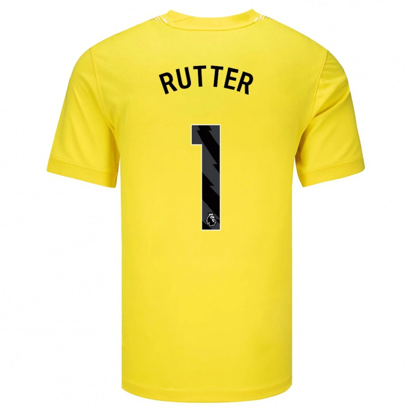 Danxen Kinder William Rutter #1 Trikot Gelb Schwarz Torwarttrikot 2025/26 Schweiz