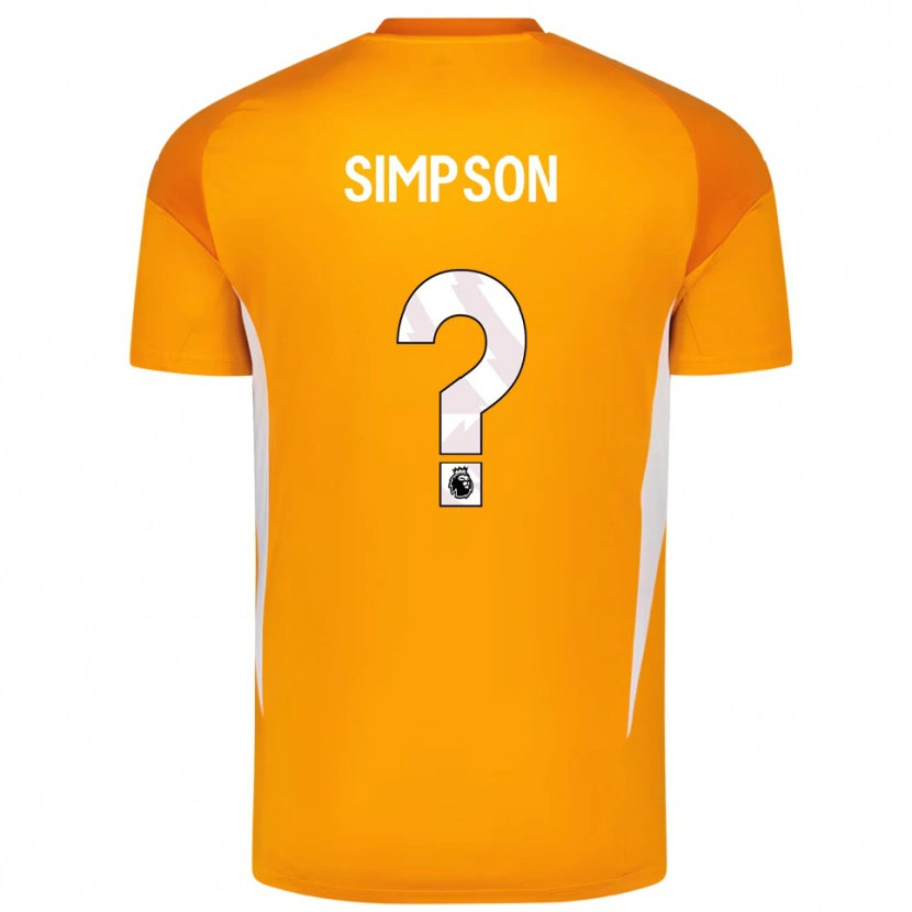 Danxen Kinder Carrie Simpson #0 Trikot Orange Weiß Torwarttrikot 2025/26 Schweiz