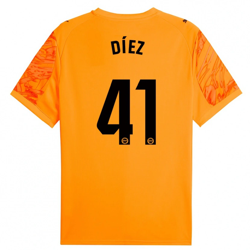 Danxen Kinder Victor Díez #41 Trikot Orange Schwarz Torwarttrikot 2025/26 Schweiz