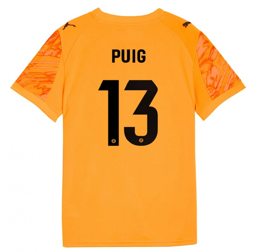 Danxen Kinder Sergi Puig #13 Trikot Orange Schwarz Torwarttrikot 2025/26 Schweiz
