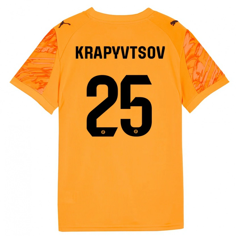 Danxen Kinder Vladyslav Krapyvtsov #25 Trikot Orange Schwarz Torwarttrikot 2025/26 Schweiz