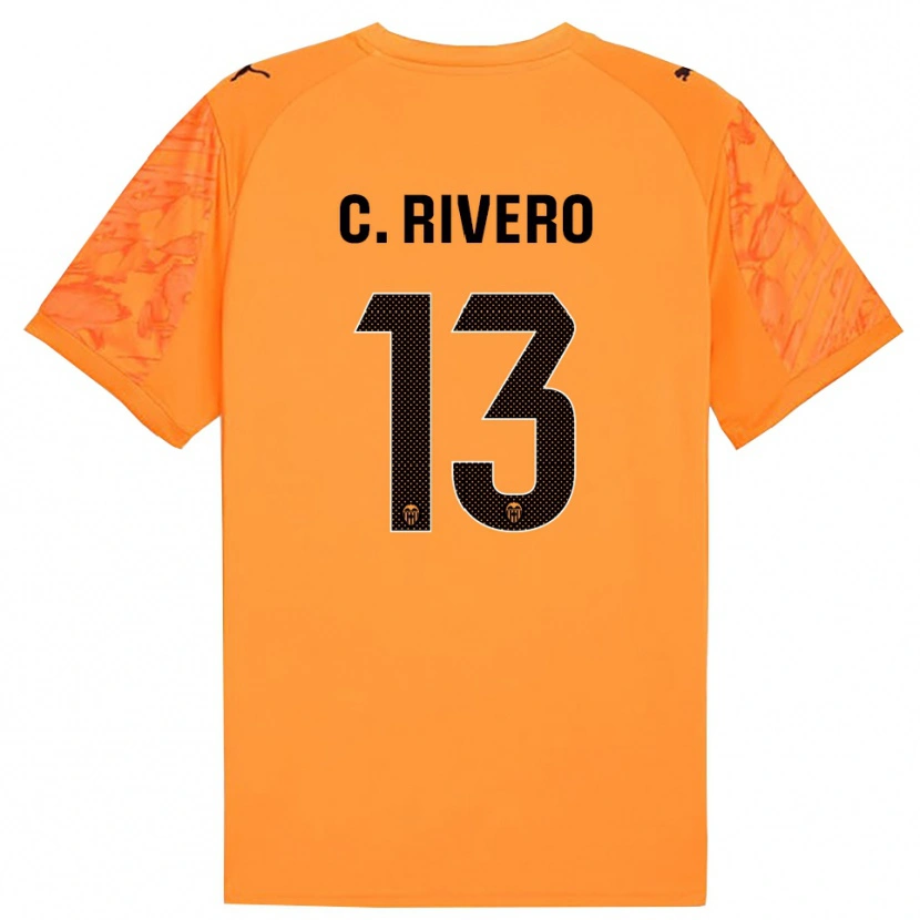 Danxen Kinder Cristian Rivero #13 Trikot Orange Schwarz Torwarttrikot 2025/26 Schweiz