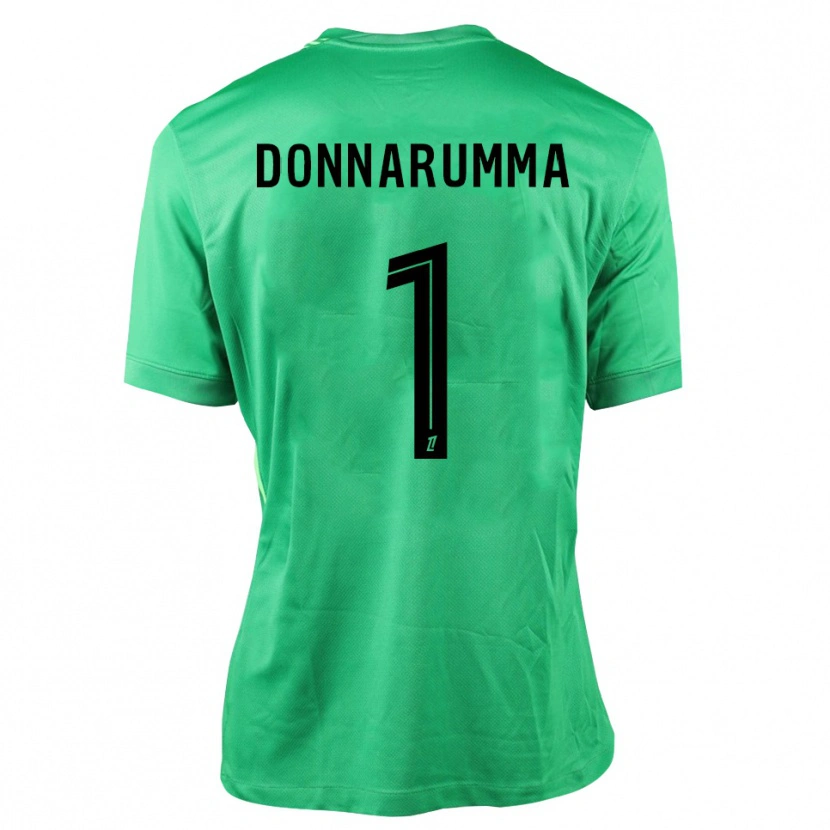 Danxen Kinder Gianluigi Donnarumma #1 Trikot Grün Schwarz Torwarttrikot 2025/26 Schweiz