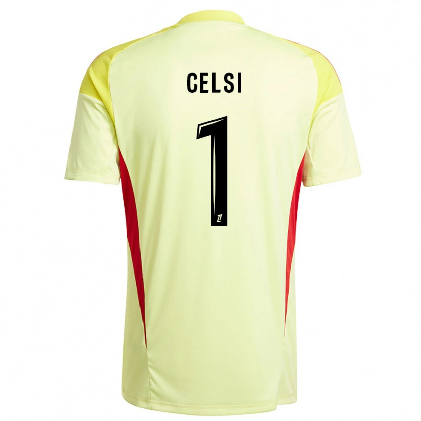 Danxen Kinder Rafael Celsi #1 Trikot Hellgelb Schwarz Torwarttrikot 2025/26 Schweiz