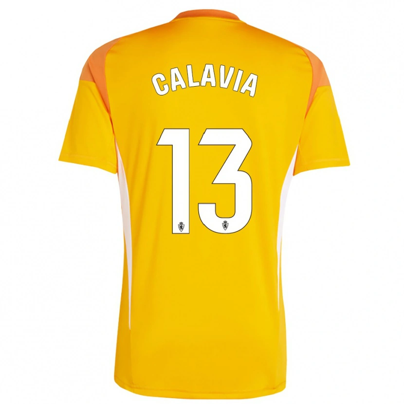 Danxen Kinder Carlos Calavia #13 Trikot Dunkelorange Gelb Torwarttrikot 2025/26 Schweiz