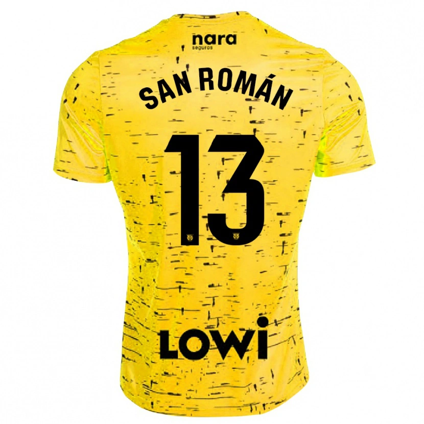 Danxen Kinder Miguel San Román #13 Trikot Gelb Schwarz Torwarttrikot 2025/26 Schweiz