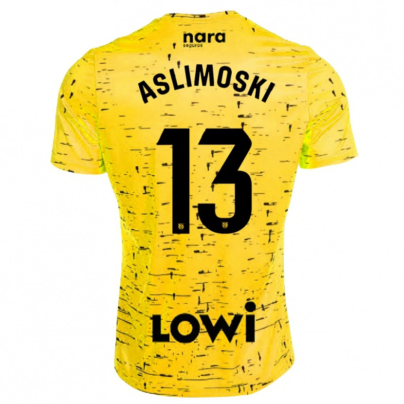 Danxen Kinder Tomme Aslimoski #13 Trikot Gelb Schwarz Torwarttrikot 2025/26 Schweiz