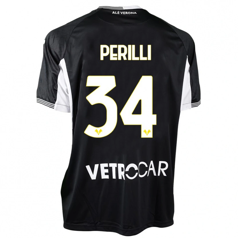 Danxen Kinder Simone Perilli #34 Trikot Schwarz Weiß Torwarttrikot 2025/26 Schweiz