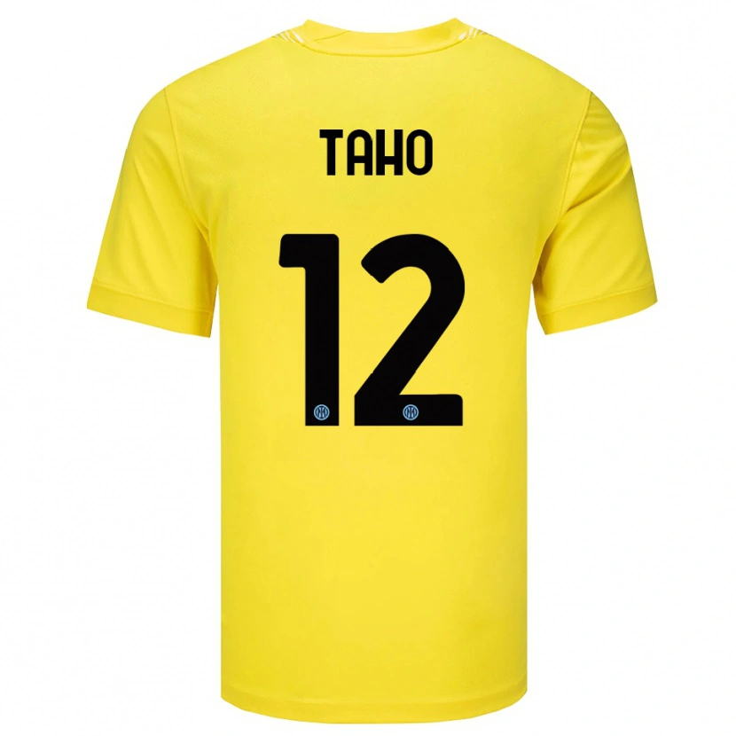 Danxen Kinder Alain Taho #12 Trikot Hellgelb Schwarz Torwarttrikot 2025/26 Schweiz