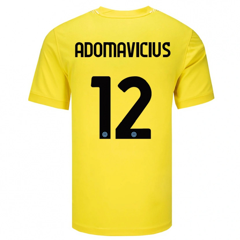 Danxen Kinder Henrikas Adomavicius #12 Trikot Hellgelb Schwarz Torwarttrikot 2025/26 Schweiz