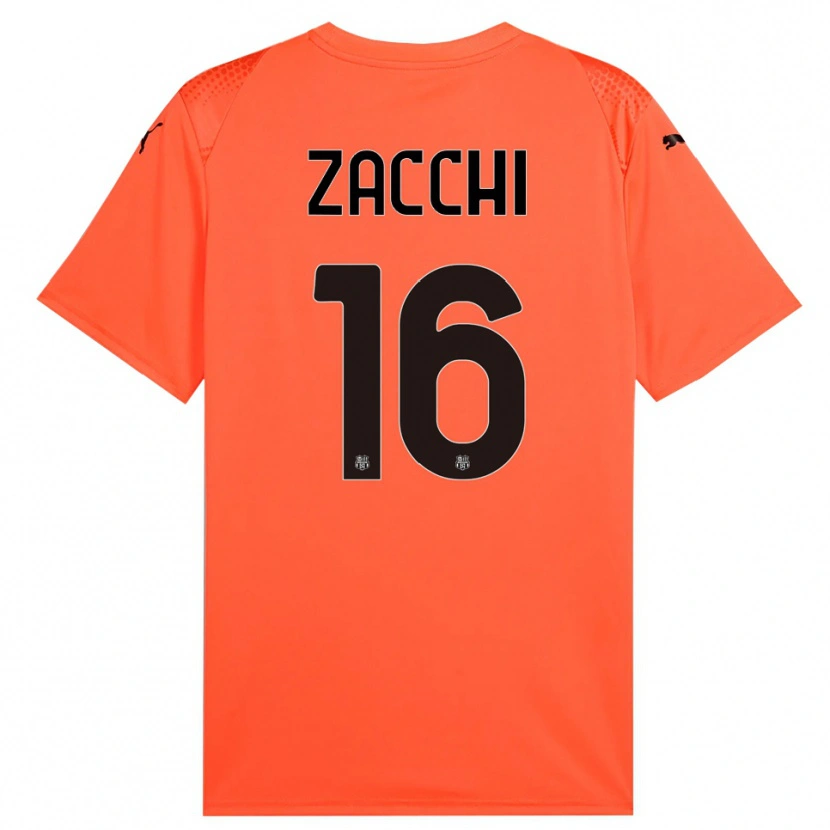 Danxen Kinder Gioele Zacchi #16 Trikot Orange Schwarz Torwarttrikot 2025/26 Schweiz