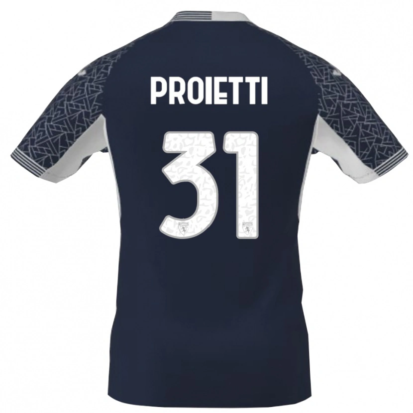 Danxen Kinder Riccardo Proietti #31 Trikot Blau Schwarz Weiß Torwarttrikot 2025/26 Schweiz