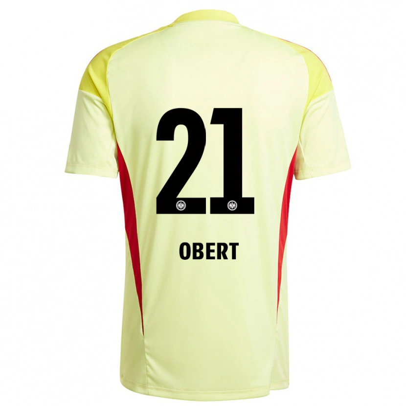 Danxen Kinder Yuriy Obert #21 Trikot Hellgelb Schwarz Torwarttrikot 2025/26 Schweiz