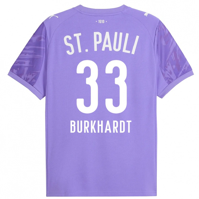 Danxen Kinder Jannik Burkhardt #33 Trikot Mittel Lila Schwarz Torwarttrikot 2025/26 Schweiz