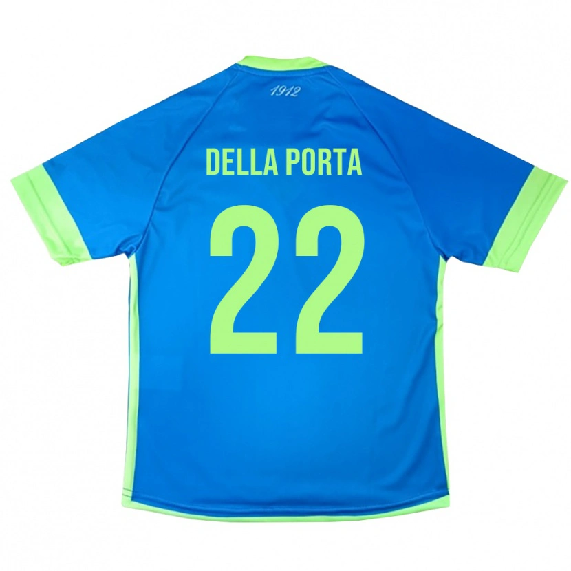 Danxen Kinder Simone Della Porta #22 Trikot Blau Grün Gelb Torwarttrikot 2025/26 Schweiz