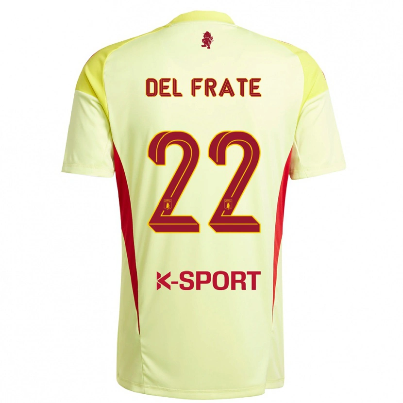 Danxen Kinder Federico Del Frate #22 Trikot Hellgelb Rot Torwarttrikot 2025/26 Schweiz