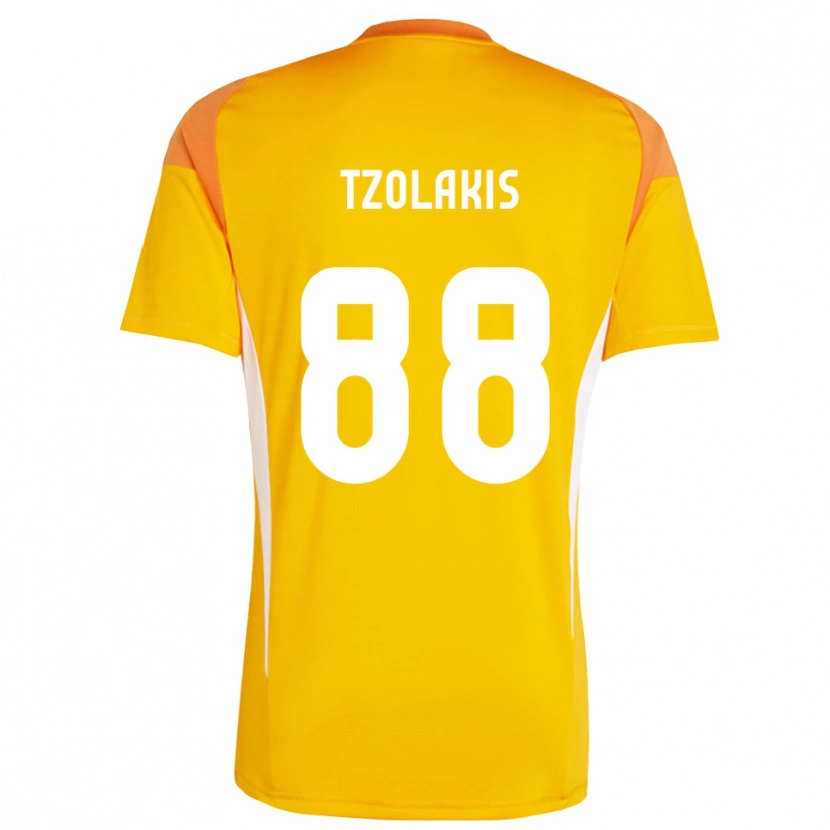 Danxen Kinder Konstantinos Tzolakis #88 Trikot Orange Weiß Torwarttrikot 2025/26 Schweiz