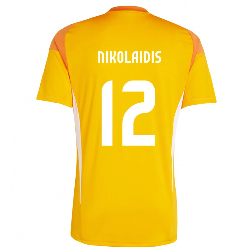 Danxen Kinder Georgios Nikolaidis #12 Trikot Orange Weiß Torwarttrikot 2025/26 Schweiz